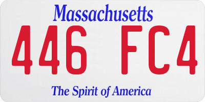 MA license plate 446FC4