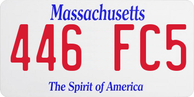 MA license plate 446FC5