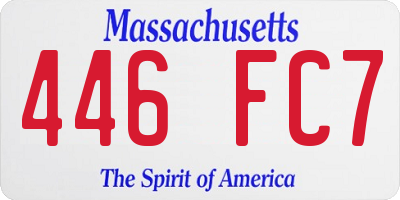 MA license plate 446FC7