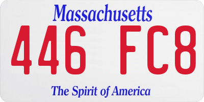 MA license plate 446FC8