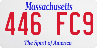MA license plate 446FC9