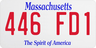 MA license plate 446FD1