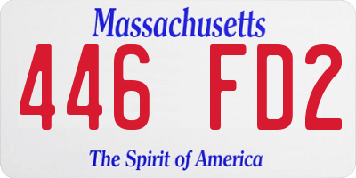 MA license plate 446FD2