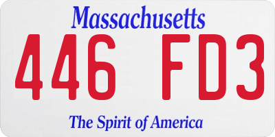 MA license plate 446FD3