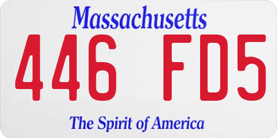 MA license plate 446FD5