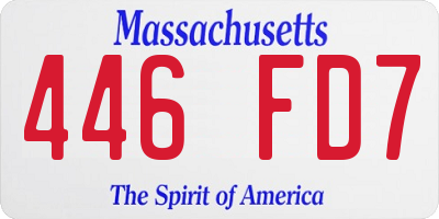 MA license plate 446FD7