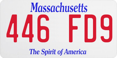 MA license plate 446FD9