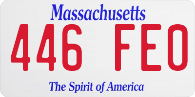 MA license plate 446FE0