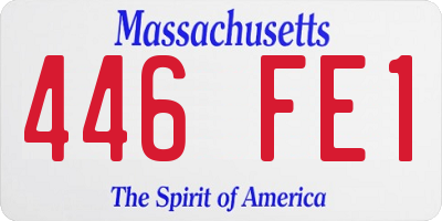 MA license plate 446FE1