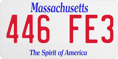 MA license plate 446FE3
