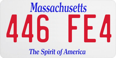 MA license plate 446FE4