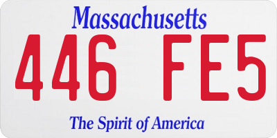 MA license plate 446FE5