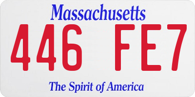 MA license plate 446FE7