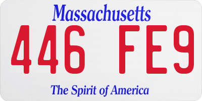 MA license plate 446FE9