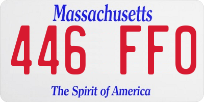 MA license plate 446FF0
