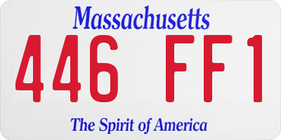 MA license plate 446FF1