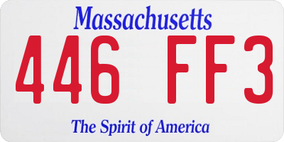 MA license plate 446FF3