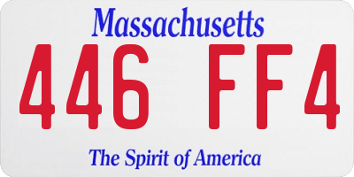MA license plate 446FF4