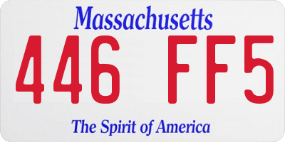 MA license plate 446FF5