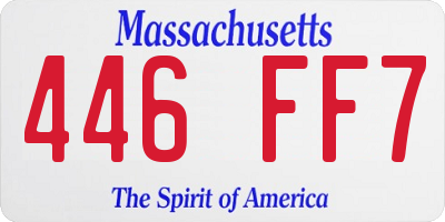 MA license plate 446FF7