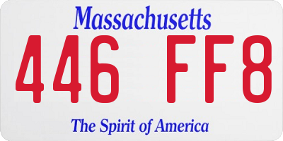 MA license plate 446FF8