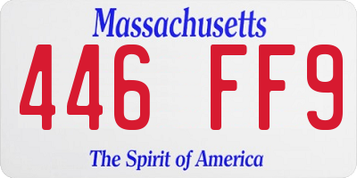 MA license plate 446FF9