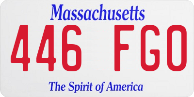 MA license plate 446FG0