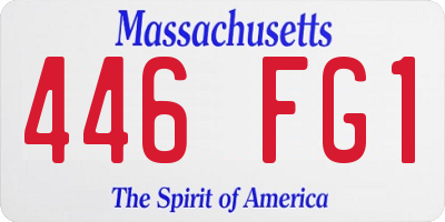 MA license plate 446FG1