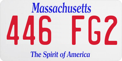 MA license plate 446FG2