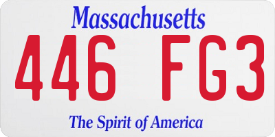 MA license plate 446FG3