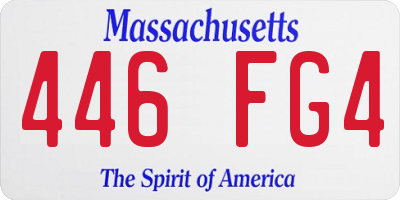 MA license plate 446FG4