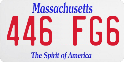 MA license plate 446FG6