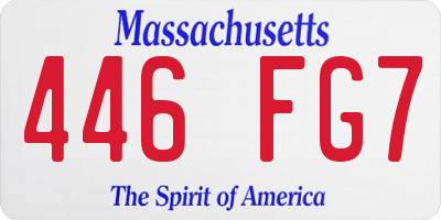 MA license plate 446FG7