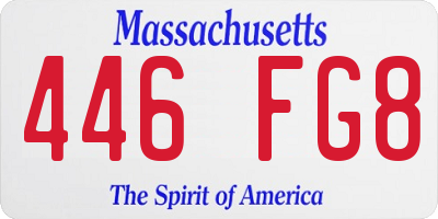 MA license plate 446FG8