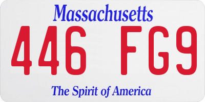 MA license plate 446FG9