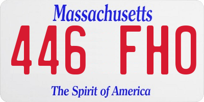 MA license plate 446FH0