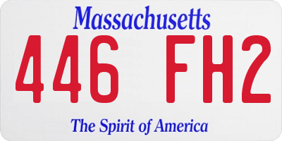 MA license plate 446FH2