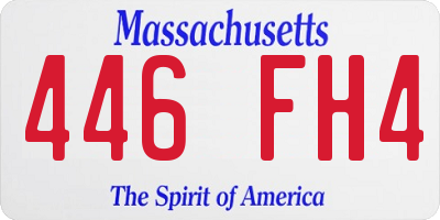 MA license plate 446FH4