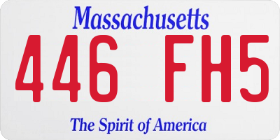 MA license plate 446FH5