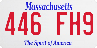MA license plate 446FH9