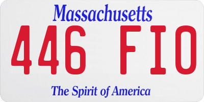 MA license plate 446FI0