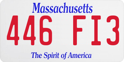 MA license plate 446FI3