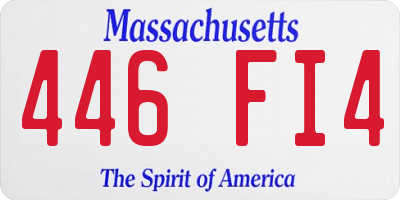 MA license plate 446FI4