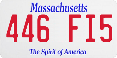 MA license plate 446FI5