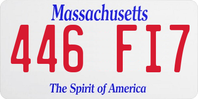 MA license plate 446FI7