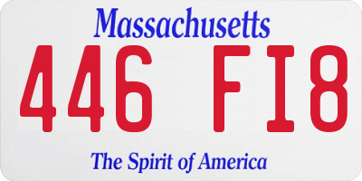 MA license plate 446FI8