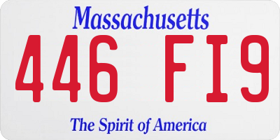 MA license plate 446FI9