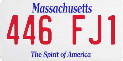 MA license plate 446FJ1