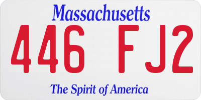 MA license plate 446FJ2
