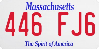 MA license plate 446FJ6